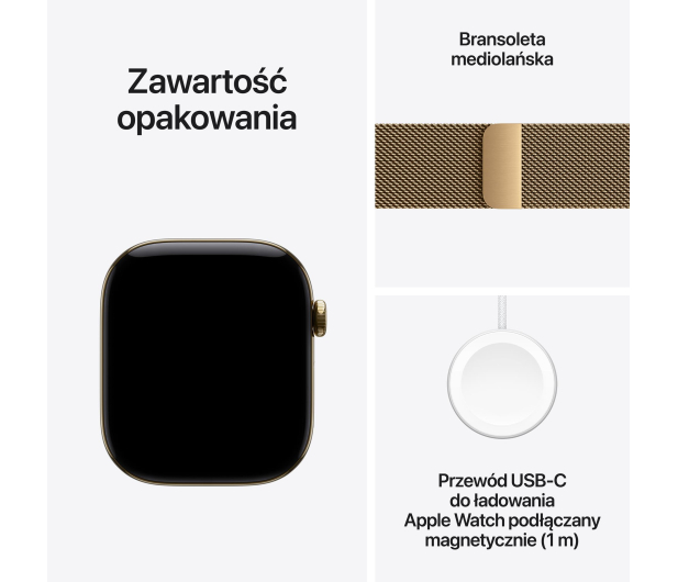 Apple Watch 12 46/Żywe złoto Tytan/Żywe złoto Mediolańska M/L 5G - 1594089 - zdjęcie 7